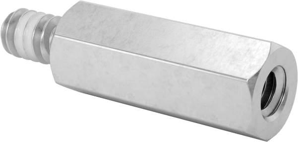 Diş Kilitlemeli Erkek-Dişi Dişli Altıgen Ara Parça, 18-8 Paslanmaz Çelik, 3/16" Altıgen Boyut, 1/2" Uzunluk, 4-40 Diş Boyutu