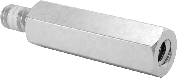 Diş Kilitlemeli Erkek-Dişi Dişli Altıgen Ara Parça, 18-8 Paslanmaz Çelik, 3/16" Altıgen Boyut, 5/8" Uzunluk, 4-40 Diş Boyutu