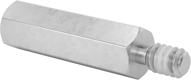 Diş Kilitlemeli Erkek-Dişi Dişli Altıgen Ara Parça, 18-8 Paslanmaz Çelik, 3/16" Altıgen Boyut, 5/8" Uzunluk, 4-40 Diş Boyutu