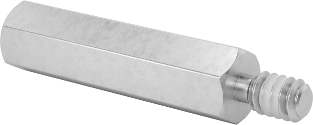 Diş Kilitlemeli Erkek-Dişi Dişli Altıgen Ara Parça, 18-8 Paslanmaz Çelik, 3/16" Altıgen Boyut, 3/4" Uzunluk, 4-40 Diş Boyutu