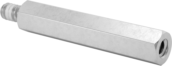 Diş Kilitlemeli Erkek-Dişi Dişli Altıgen Ara Parça, 18-8 Paslanmaz Çelik, 3/16" Altıgen Boyut, 1" Uzunluk, 4-40 Diş Boyutu