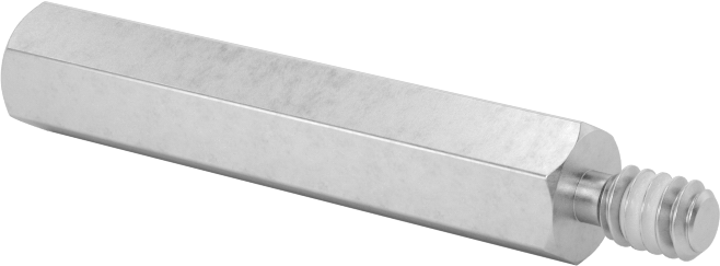 Diş Kilitlemeli Erkek-Dişi Dişli Altıgen Ara Parça, 18-8 Paslanmaz Çelik, 3/16" Altıgen Boyut, 1" Uzunluk, 4-40 Diş Boyutu