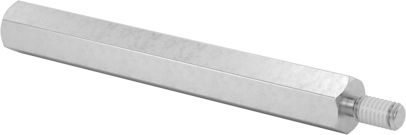 Diş Kilitlemeli Erkek-Dişi Dişli Altıgen Ara Parça, 18-8 Paslanmaz Çelik, 3/8" Altıgen Boyutu, 3" Uzunluk, 10-32 Diş Boyutu