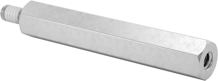 Diş Kilitlemeli Erkek-Dişi Dişli Altıgen Ara Parça, 18-8 Paslanmaz Çelik, 1/2" Altıgen Boyutu, 3" Uzunluk, 1/4"-20 Diş Boyutu