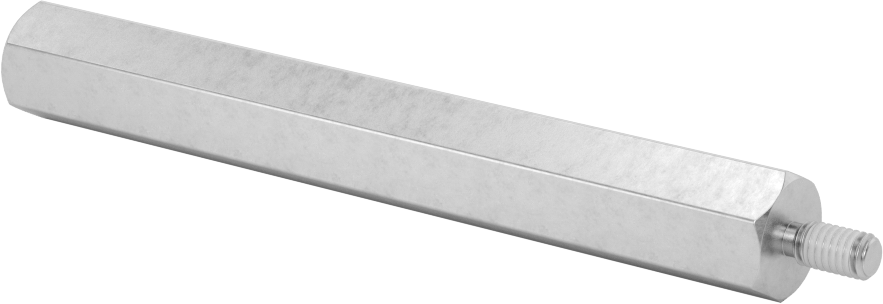 Diş Kilitlemeli Erkek-Dişi Dişli Altıgen Ara Parça, 18-8 Paslanmaz Çelik, 1/2" Altıgen Boyutu, 4" Uzunluk, 10-32 Diş Boyutu