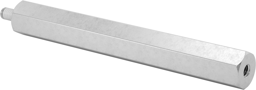 Diş Kilitlemeli Erkek-Dişi Dişli Altıgen Ara Parça, 18-8 Paslanmaz Çelik, 1/2" Altıgen Boyutu, 4" Uzunluk, 10-32 Diş Boyutu