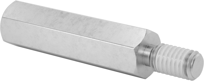 Diş Kilitlemeli Erkek-Dişi Dişli Altıgen Ara Parça, 18-8 Paslanmaz Çelik, 8 mm Altıgen Boyut, 30 mm Uzunluk, M5 x 0,8 mm Diş Boyutu