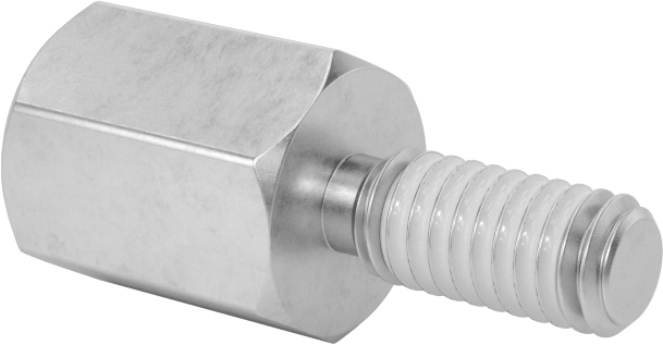 Diş Kilitlemeli Erkek-Dişi Dişli Altıgen Ara Parça, 18-8 Paslanmaz Çelik, 8 mm Altıgen Boyut, 10 mm Uzunluk, M4 x 0,7 mm Diş Boyutu