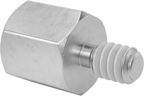 Diş Kilitlemeli Erkek-Dişi Dişli Altıgen Ara Parça, 18-8 Paslanmaz Çelik, 1/4" Altıgen Boyutu, 1/4" Uzunluk, 4-40 Diş Boyutu