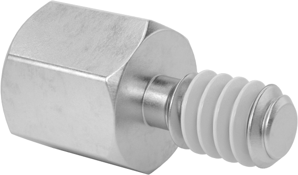 Diş Kilitlemeli Erkek-Dişi Dişli Altıgen Ara Parça, 18-8 Paslanmaz Çelik, 1/4" Altıgen Boyutu, 1/4" Uzunluk, 6-32 Diş Boyutu