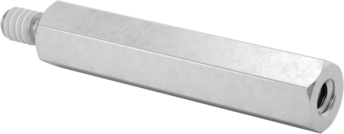 Diş Kilitlemeli Erkek-Dişi Dişli Altıgen Ara Parça, 18-8 Paslanmaz Çelik, 1/4" Altıgen Boyutu, 1-1/4" Uzunluk, 6-32 Diş Boyutu