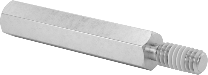 Diş Kilitlemeli Erkek-Dişi Dişli Altıgen Ara Parça, 18-8 Paslanmaz Çelik, 1/4" Altıgen Boyutu, 1-1/4" Uzunluk, 8-32 Diş Boyutu