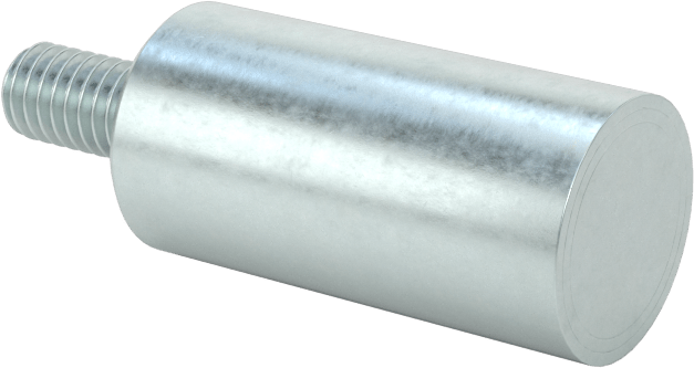 Erkek Dişli Manyetik Yuvarlak Ayırıcı, Alnico Mıknatıslı Çinko Kaplı Çelik, 10 mm OD