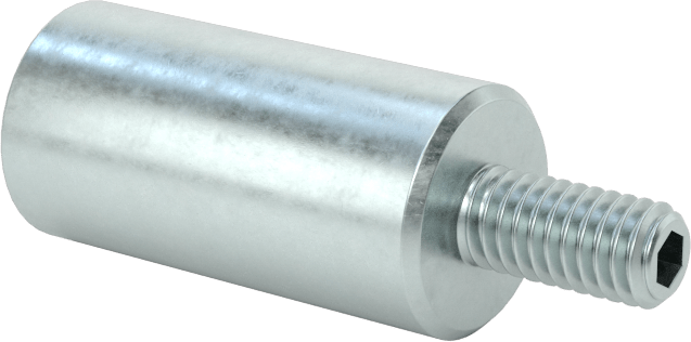 Erkek Dişli Manyetik Yuvarlak Ayırıcı, Alnico Mıknatıslı Çinko Kaplı Çelik, 10 mm OD