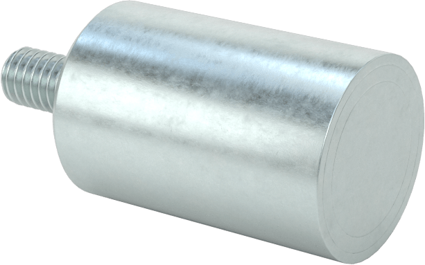 Erkek Dişli Manyetik Yuvarlak Ayırıcı, Neodim Mıknatıslı Çinko Kaplı Çelik, 13 mm OD