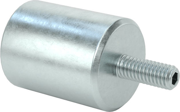 Erkek Dişli Manyetik Yuvarlak Ayırıcı, Neodim Mıknatıslı Çinko Kaplı Çelik, 16 mm OD