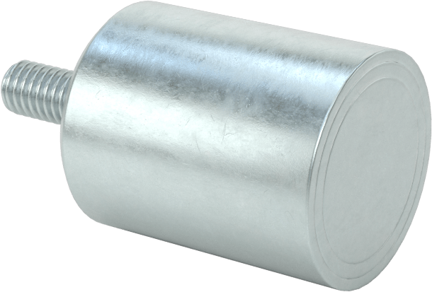 Erkek Dişli Manyetik Yuvarlak Ayırıcı, Neodim Mıknatıslı Çinko Kaplı Çelik, 16 mm OD