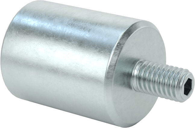 Erkek Dişli Manyetik Yuvarlak Ayırıcı, Neodim Mıknatıslı Çinko Kaplı Çelik, 20 mm OD