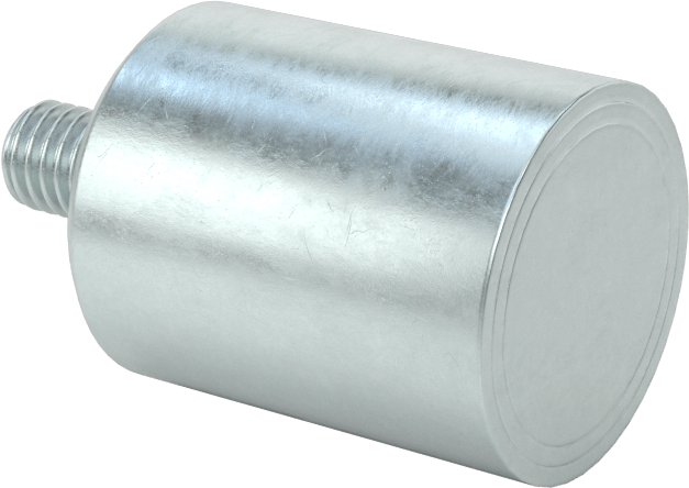 Erkek Dişli Manyetik Yuvarlak Ayırıcı, Neodim Mıknatıslı Çinko Kaplı Çelik, 20 mm OD