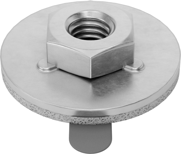 316 Paslanmaz Çelik Yapışkan Sırtlı Somunlar, M6 x 1 Diş, 23 mm Çap x 1,2 mm Kalınlık Taban