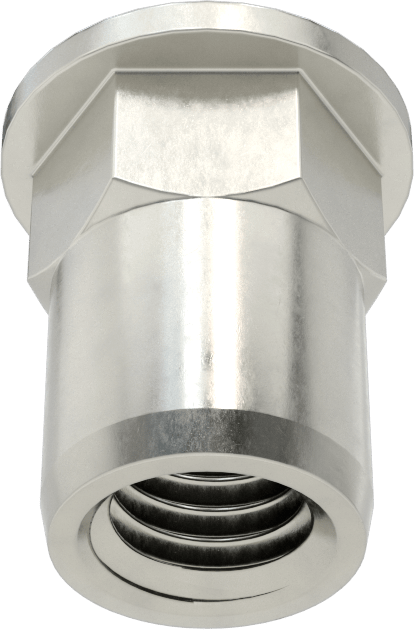 Ağır Hizmet Tipi Bükülmeye Dayanıklı Altıgen Şekilli Perçin Somunları, 316 Paslanmaz Çelik, M8 x 1,25 mm Diş Boyutu