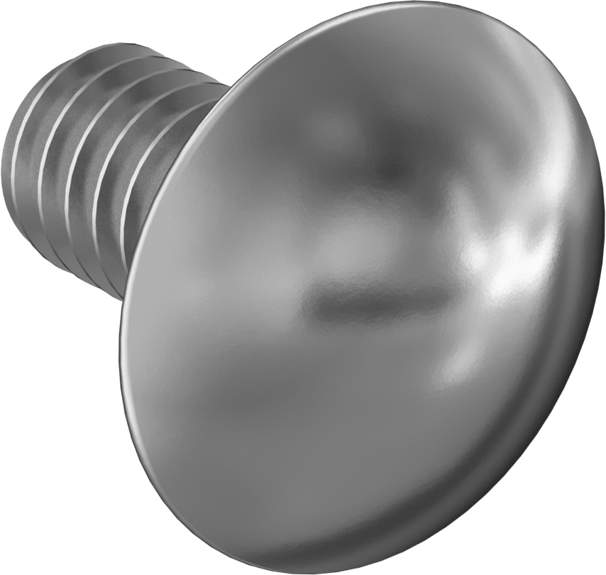 Çinko Kaplı Sınıf 2 Çelik Kare Boyunlu Taşıma Cıvatası, Düşük Mukavemetli, 1/4"-20 Diş Boyutu, 1/2" Uzunluk
