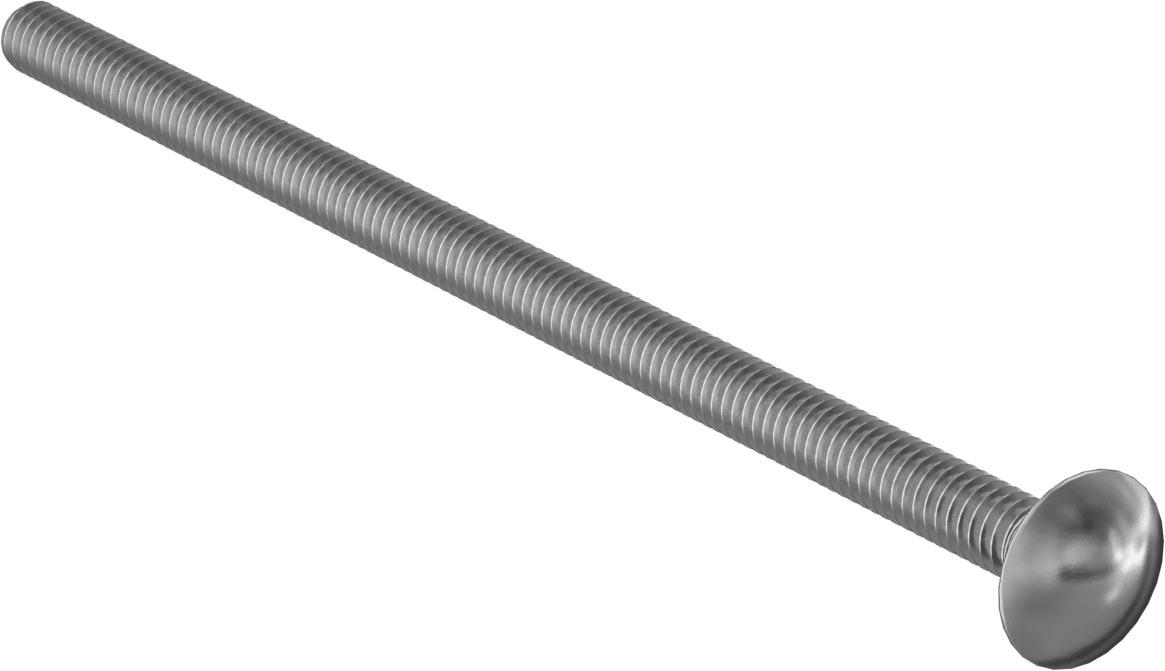 Çinko Kaplı Sınıf 2 Çelik Kare Boyunlu Taşıma Cıvatası, Düşük Mukavemetli, 1/4"-20 Diş Boyutu, 5-1/2" Uzunluk