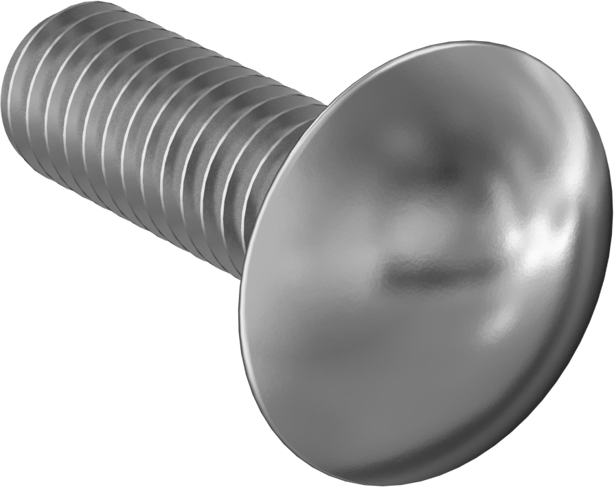 Çinko Kaplı Sınıf 2 Çelik Kare Boyunlu Taşıma Cıvatası, Düşük Mukavemetli, 5/16"-18 Diş Boyutu, 1" Uzunluk