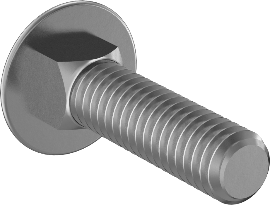 Çinko Kaplı Sınıf 2 Çelik Kare Boyunlu Taşıma Cıvatası, Düşük Mukavemetli, 5/16"-18 Diş Boyutu, 1-1/4" Uzunluk