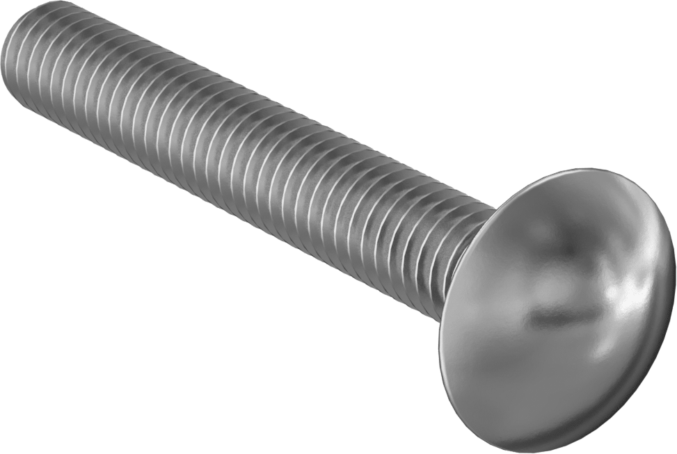 Çinko Kaplı Sınıf 2 Çelik Kare Boyunlu Taşıma Cıvatası, Düşük Mukavemetli, 5/16"-18 Diş Boyutu, 2-1/4" Uzunluk