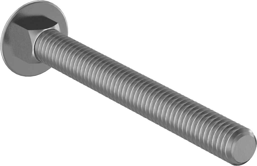 Çinko Kaplı Sınıf 2 Çelik Kare Boyunlu Taşıma Cıvatası, Düşük Mukavemetli, 5/16"-18 Diş Boyutu, 3" Uzunluk
