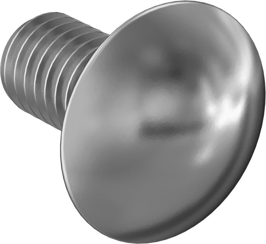 Çinko Kaplı Sınıf 2 Çelik Kare Boyunlu Taşıma Cıvatası, Düşük Mukavemetli, 3/8"-16 Diş Boyutu, 3/4" Uzunluk