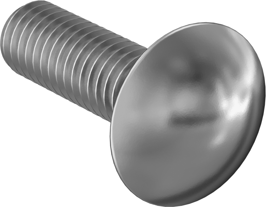 Çinko Kaplı Sınıf 2 Çelik Kare Boyunlu Taşıma Cıvatası, Düşük Mukavemetli, 3/8"-16 Diş Boyutu, 1-1/4" Uzunluk