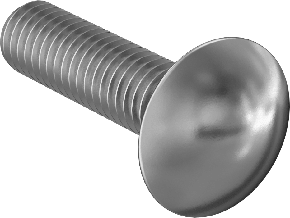 Çinko Kaplı Sınıf 2 Çelik Kare Boyunlu Taşıma Cıvatası, Düşük Mukavemetli, 3/8"-16 Diş Boyutu, 1-1/2" Uzunluk