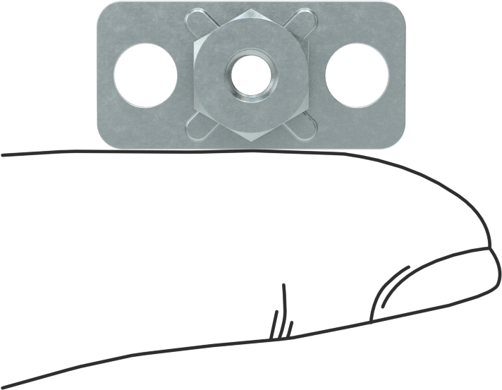Çelik Dar Tabanlı Yapıştırıcıya Hazır Somunlar, M4 x 0,7 mm Diş Boyutu, 24 mm Taban Uzunluğu