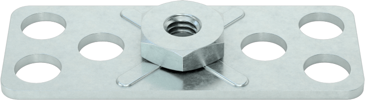 Çelik Dar Tabanlı Yapıştırıcıya Hazır Somunlar, M4 x 0,7 mm Diş Boyutu, 38 mm Taban Uzunluğu