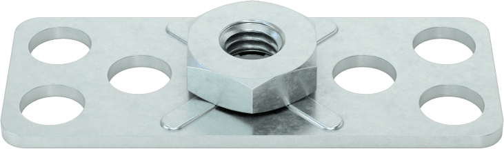 Çelik Dar Tabanlı Yapıştırıcıya Hazır Somunlar, M5 x 0,8 mm Diş Boyutu, 38 mm Taban Uzunluğu
