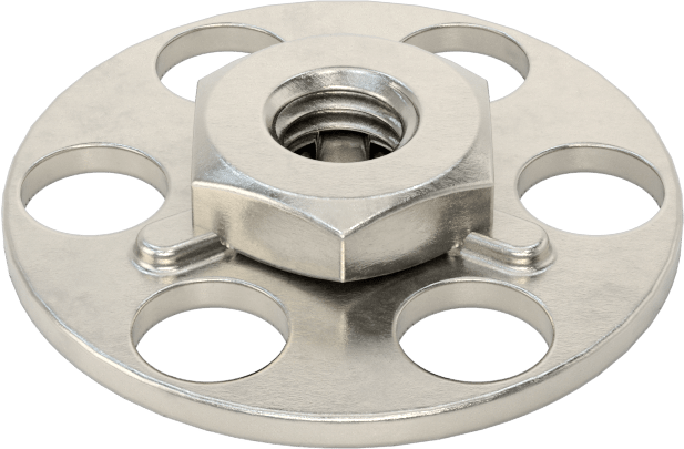 316 Paslanmaz Çelik Kapalı Uçlu Yapıştırıcı Hazır Somun, M5 x 0,8 mm Diş Boyutu, 23 mm Taban Çapı, 9,9 mm Somun Genişliği