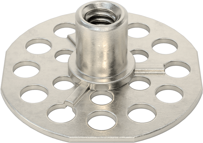 316 Paslanmaz Çelik Kapalı Uçlu Yapıştırıcı Hazır Somun, 1/4"-20 Diş Boyutu, 1-1/2" Taban Çapı, 3/8" Somun Genişliği