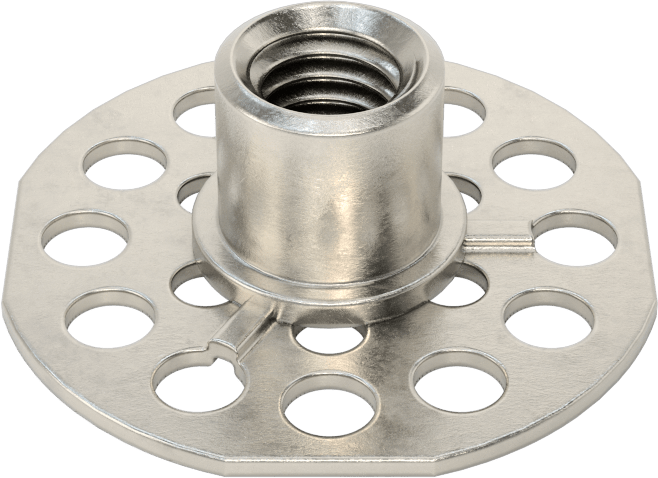 316 Paslanmaz Çelik Kapalı Uçlu Yapıştırıcı Hazır Somun, 3/8"-16 Diş Boyutu, 1-1/2" Taban Çapı, 1/2" Somun Genişliği
