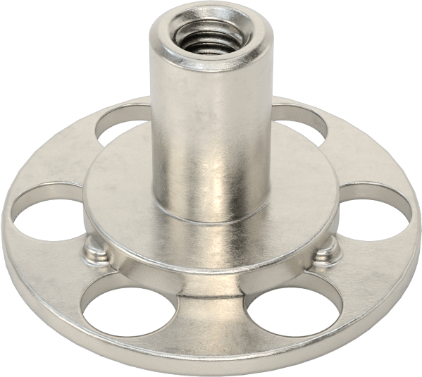 316 Paslanmaz Çelik Kapalı Uçlu Yapıştırıcı Hazır Somun, M4 x 0,7 mm Diş Boyutu, 23 mm Taban Çapı, 6,35 mm Somun Genişliği