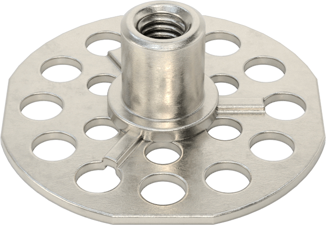 316 Paslanmaz Çelik Kapalı Uçlu Yapıştırıcı Hazır Somun, M6 x 1 mm Diş Boyutu, 38 mm Taban Çapı, 9,4 mm Somun Genişliği