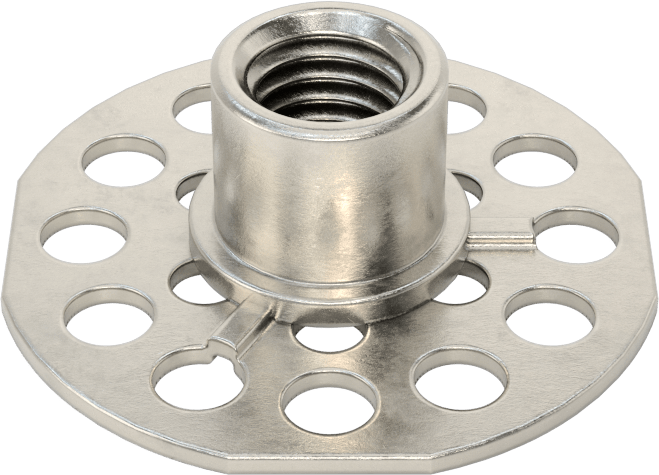 316 Paslanmaz Çelik Kapalı Uçlu Yapıştırıcı Hazır Somun, M10 x 1,5 mm Diş Boyutu, 38 mm Taban Çapı, 13 mm Somun Genişliği