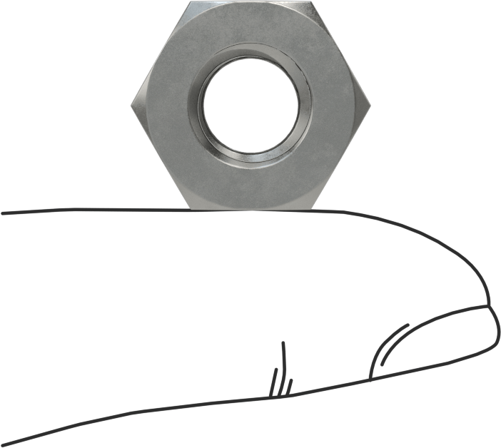 Çelik altıgen kaynak somunu, 3/8"-16 Diş Boyutu, 17/32“ Çap x 0,085” Yükseklik Yaka