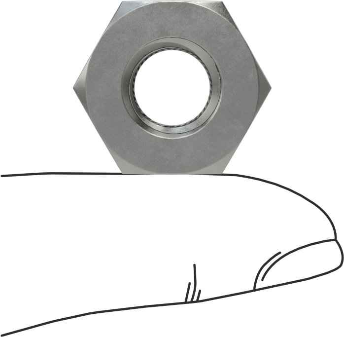 Çelik altıgen kaynak somunu, 7/16"-14 Diş Boyutu, 21/32“ Çap x 0,085” Yükseklik Yaka