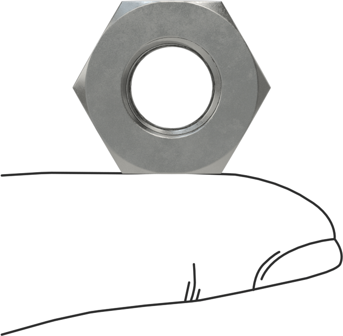 Çelik altıgen kaynak somunu, 7/16"-20 Diş Boyutu, 21/32“ Çap x 0,085” Yükseklik Yaka
