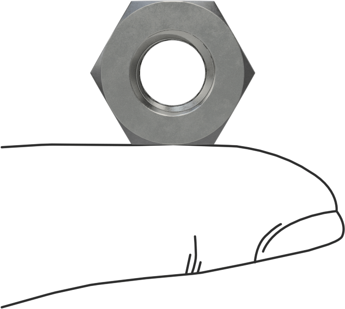 Çelik altıgen kaynak somunu, 3/8"-16 Diş Boyutu, 17/32“ Çap x 0,050” Yükseklik Yaka