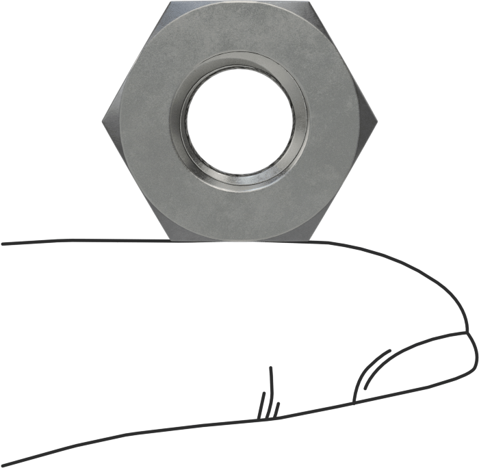 Çelik altıgen kaynak somunu, 7/16"-14 Diş Boyutu, 21/32“ Çap x 0,05” Yükseklik Yaka