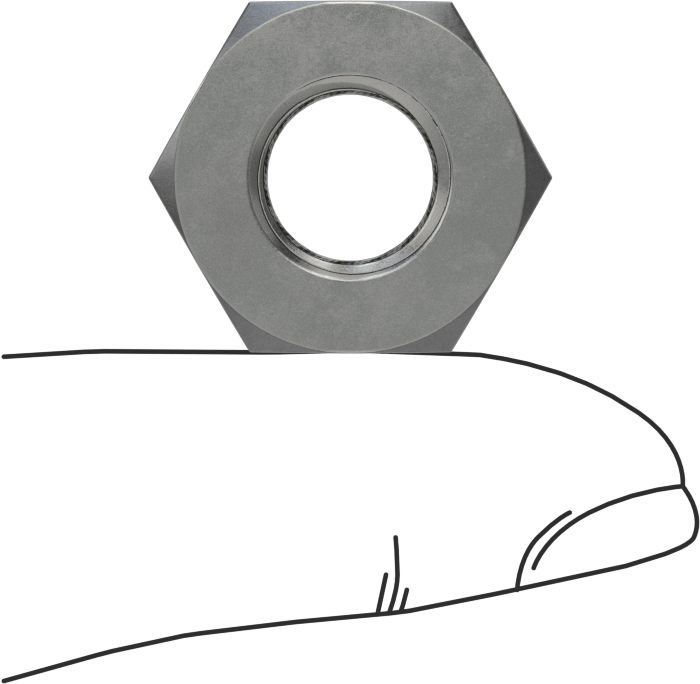 Çelik altıgen kaynak somunu, 7/16"-20 Diş Boyutu, 21/32“ Çap x 0,05” Yükseklik Yaka