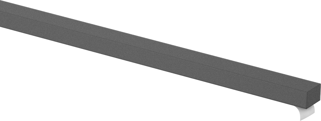 Süper Yastıklama Polietilen Köpük Şerit, Yapışkan arka yüz, Ekstra Yumuşak, 3/8" Genişlik, 1/4" Kalınlık, Siyah